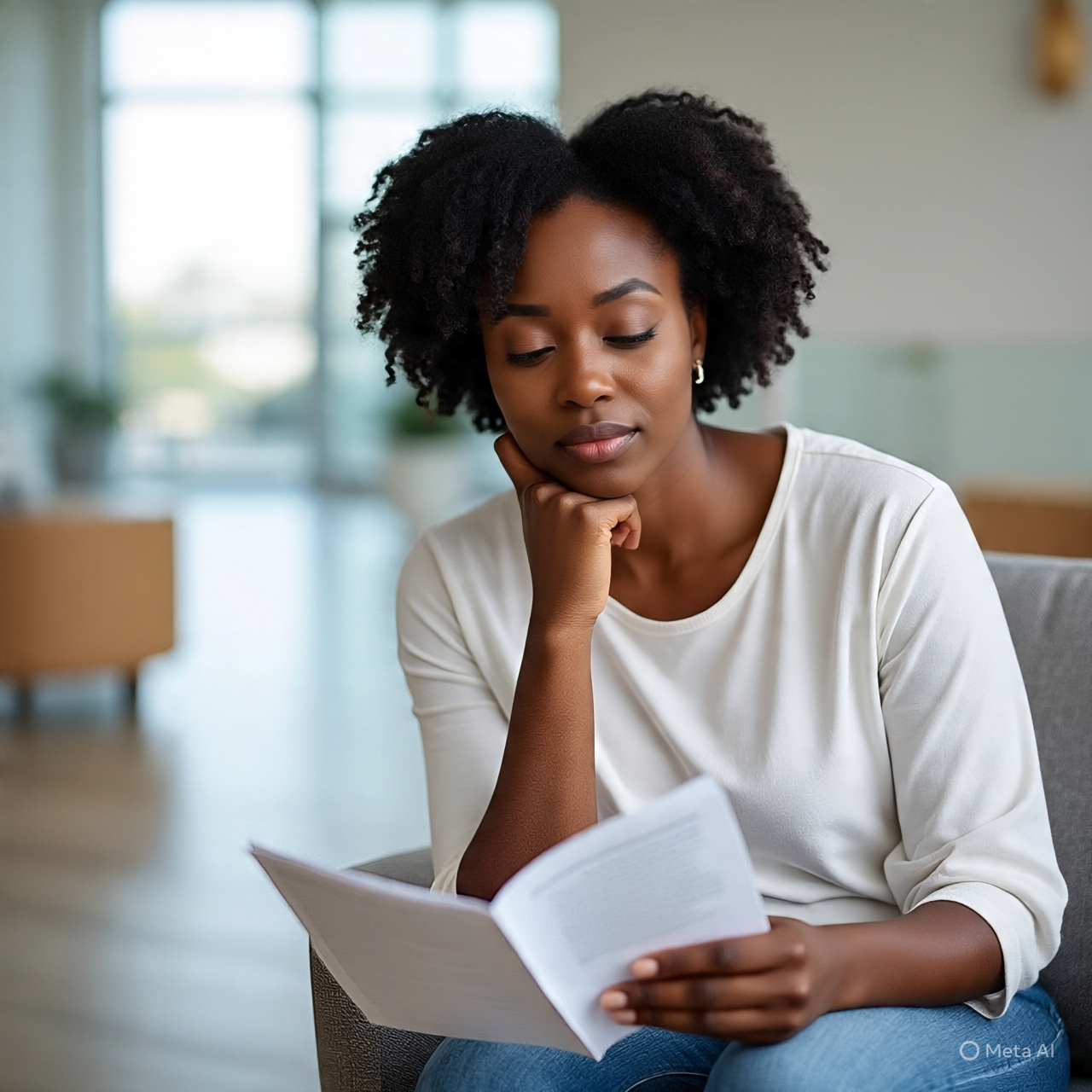 A photorealistic image of Black individuals discussing and understanding fertility options, symbolizing awareness of the biological clock and its impact on reproductive choices.