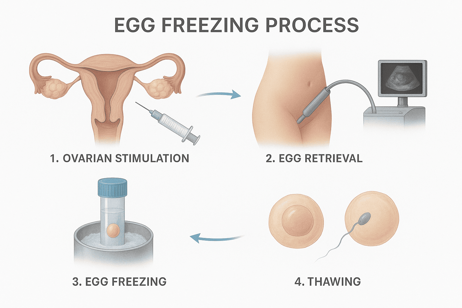Egg freezing process diagram